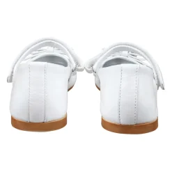 Witte Leren Ballet Flats met Enkelband