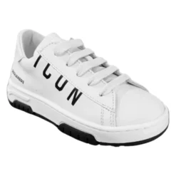 Witte Leren Kindersneakers met Logo