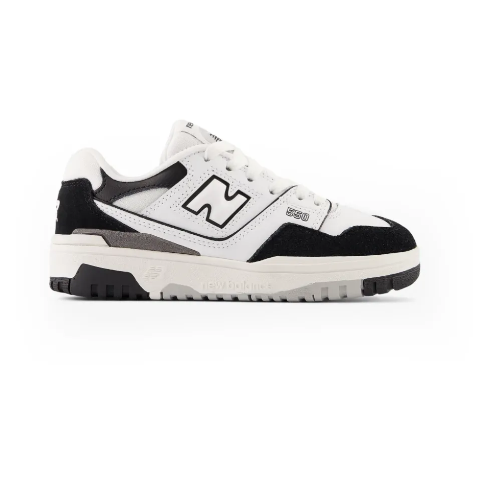 Witte Leren Sneakers met Zwarte Inzetstukken