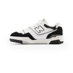 Witte Leren Sneakers met Zwarte Inzetstukken