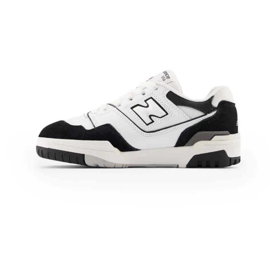 Witte Leren Sneakers met Zwarte Inzetstukken