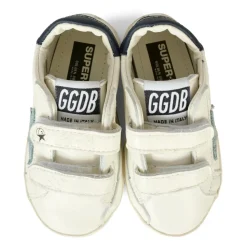 Witte Leren Tennissneakers met Blauwe Ster