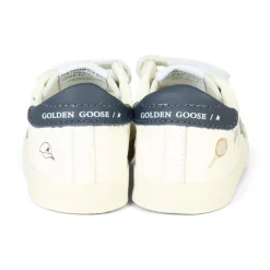 Witte Leren Tennissneakers met Blauwe Ster