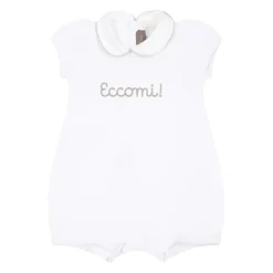 Witte Romper met Peter Pan Kraag