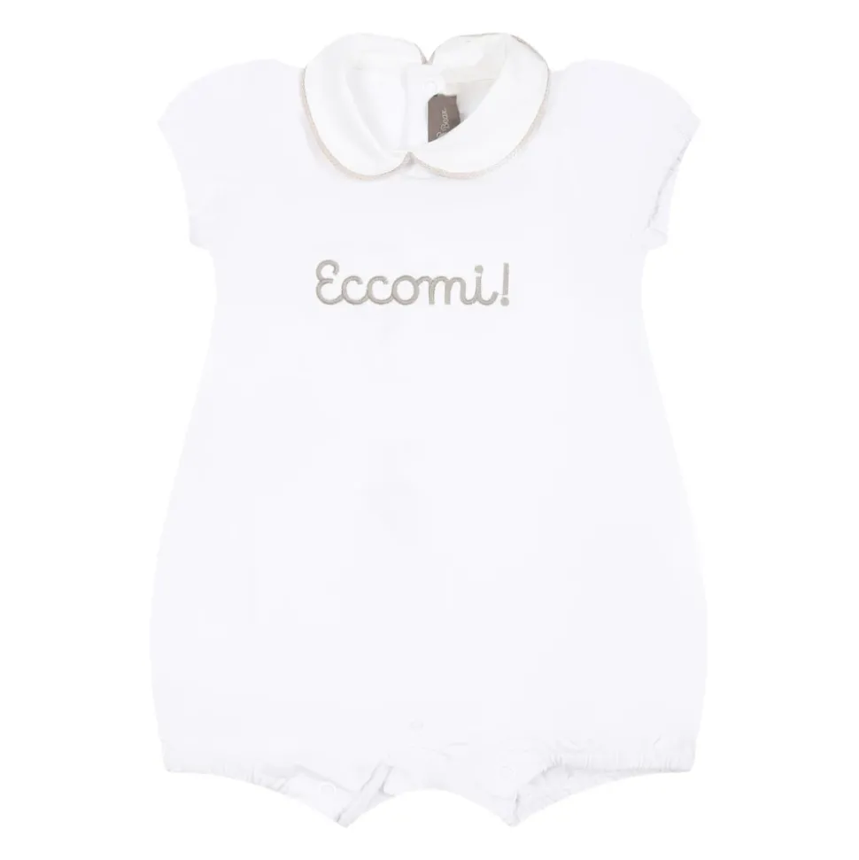 Witte Romper met Peter Pan Kraag
