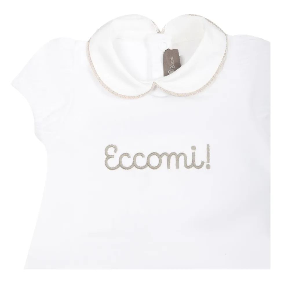 Witte Romper met Peter Pan Kraag