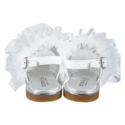 Witte Sandalen met Tule Strik
