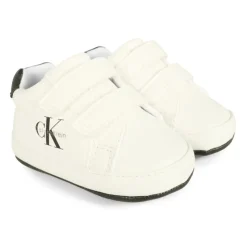 Witte Sneakers van Faux Leer met Klittenbandsluiting
