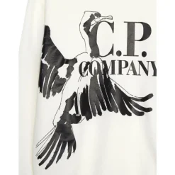 Witte Sweater met Ronde Hals en Logo Print