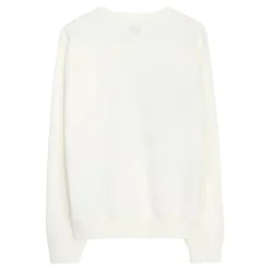 Witte Sweater met Ronde Hals en Logo Print