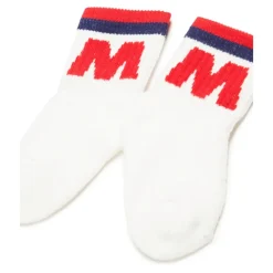 Witte Terry Sokken met Rood Logo