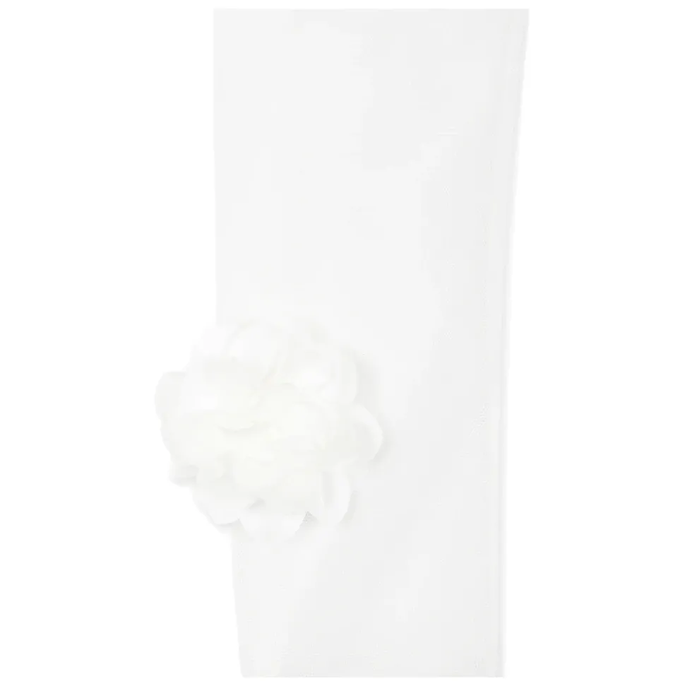 Witte Tule Handschoenen met Bloemenapplicatie