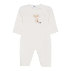 Witte Uilen Geborduurde Wollen Jurk