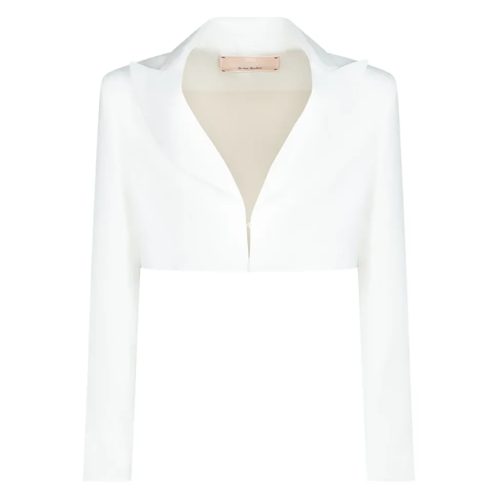 Witte V-hals Blazers met Balmanchetten