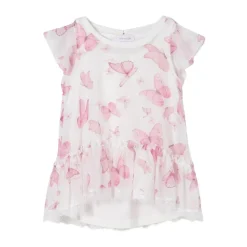 Witte Vlinder Ruffle Top