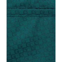 Wollen broek met vierkante print met merklogo