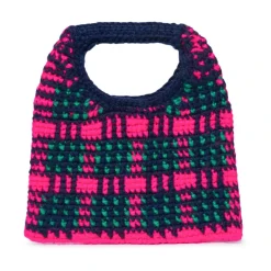 Wooly Crochet Check Tas