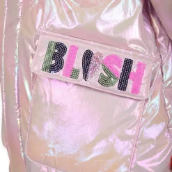 Zilveren Gewatteerde Donsjas met Capuchon