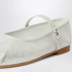 Zilveren Ronde Neus Ballerina Flats