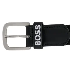 Zwart Gevlochten Elastische Riem met Logo