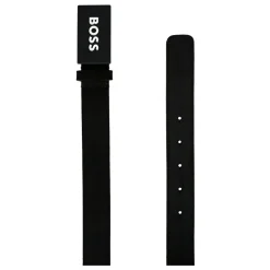 Zwart Suède Riem met Wit Logo