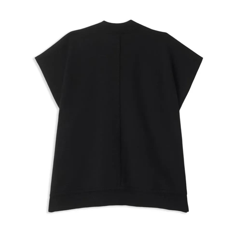 Zwart wollen blend mouwloos vest