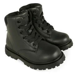 Zwarte Biker Combat Boots met Logo