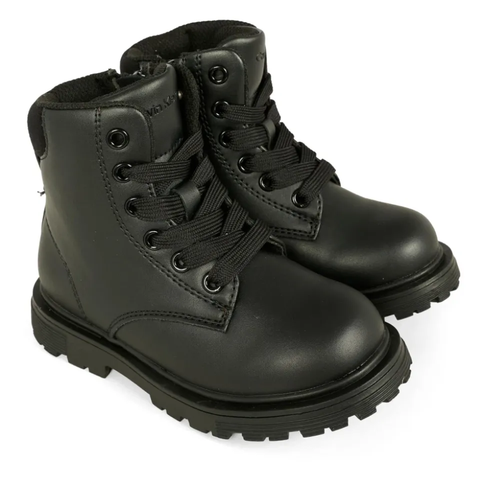 Zwarte Biker Combat Boots met Logo