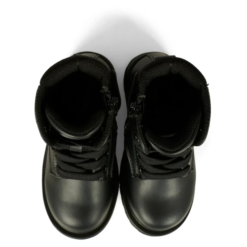 Zwarte Biker Combat Boots met Logo