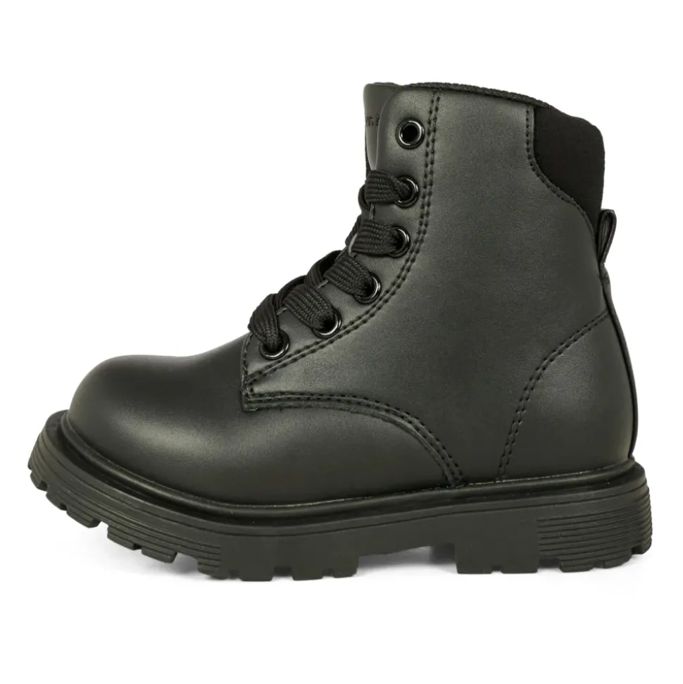 Zwarte Biker Combat Boots met Logo