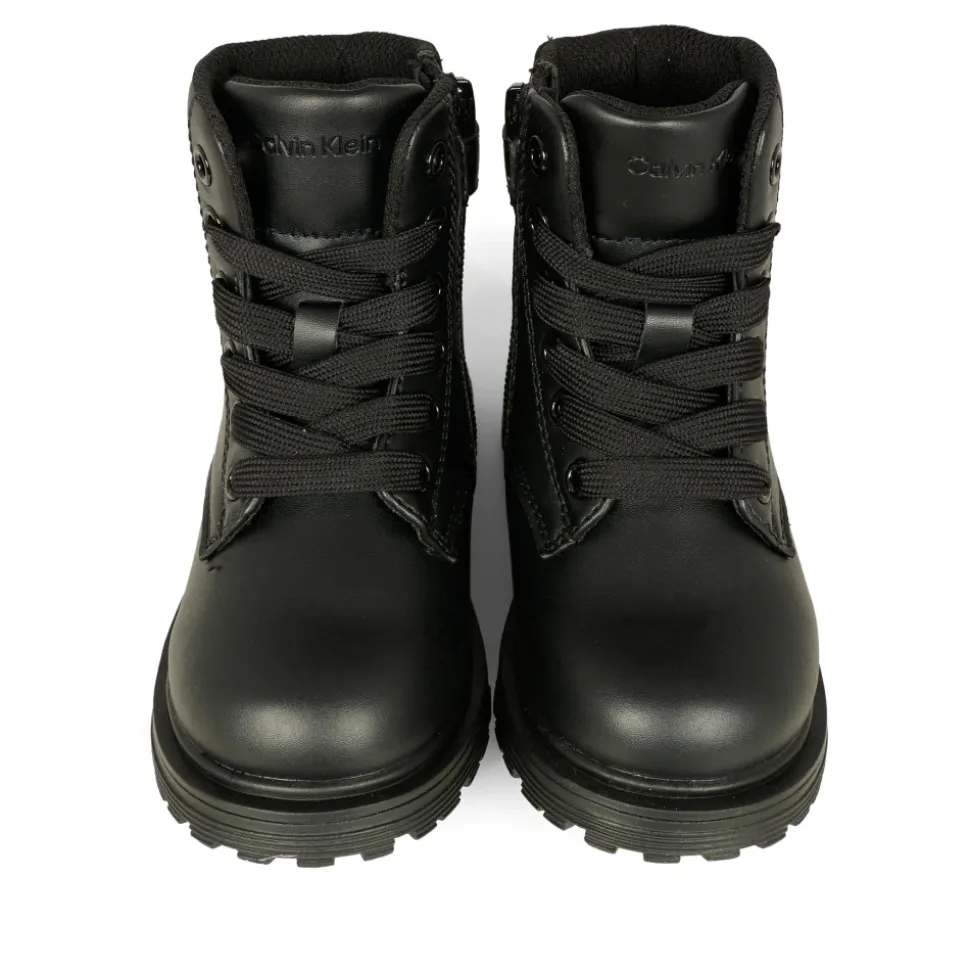 Zwarte Biker Combat Boots met Logo