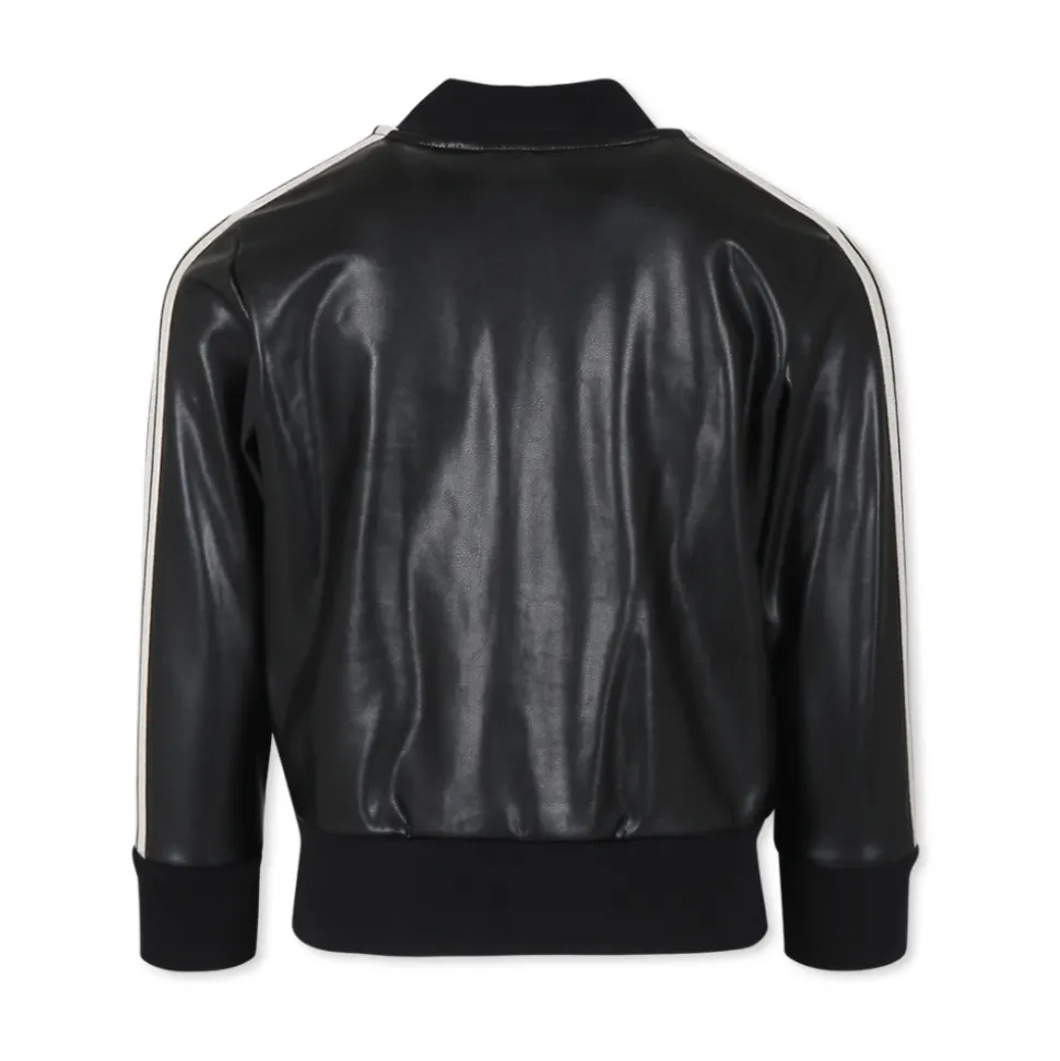 Zwarte Bomberjack met Beige Details