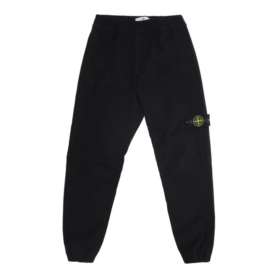 Zwarte Broek met Logopatch in Katoenmix