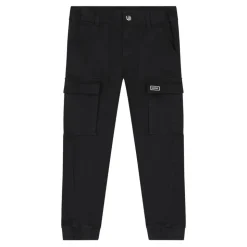 Zwarte Cargo Broek Elastische Taille