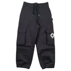 Zwarte Cargo Broek met Logo Patch