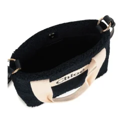 Zwarte en Witte Fluffy Tote Tas