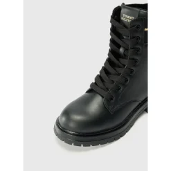 Zwarte enkellaarsjes met elastische sok