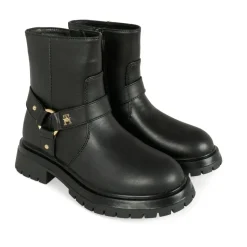 Zwarte Enkellaarsjes van Nep Leer