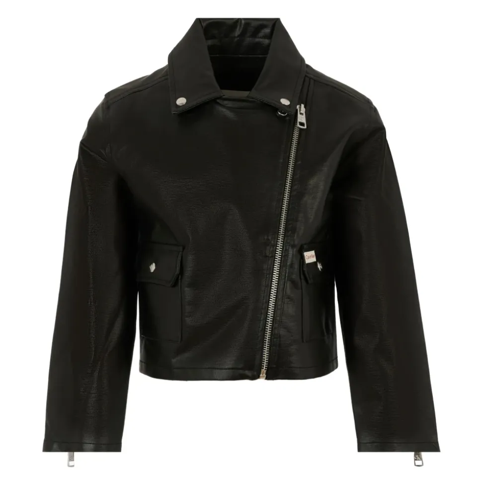 Zwarte Faux Leren Jas met Rits