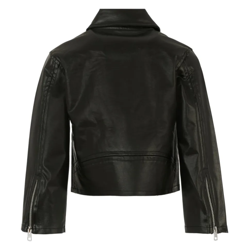 Zwarte Faux Leren Jas met Rits