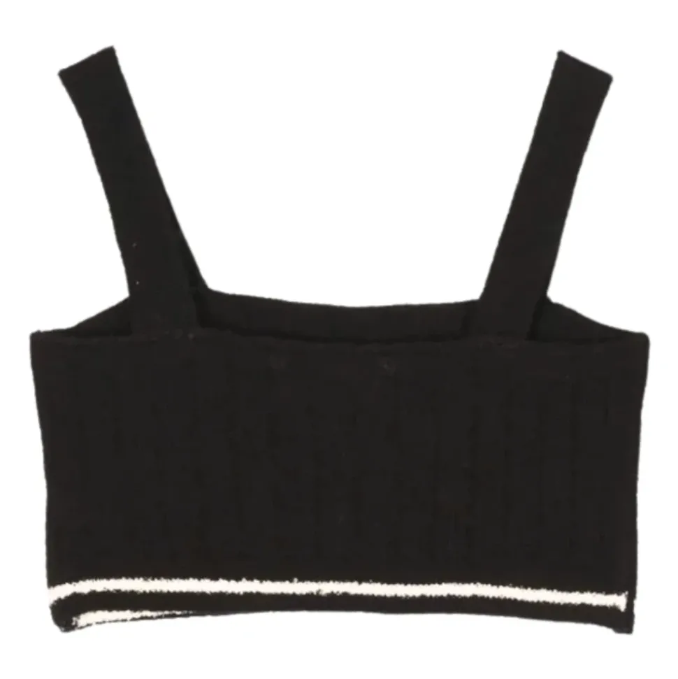 Zwarte Gebreide Crop Top