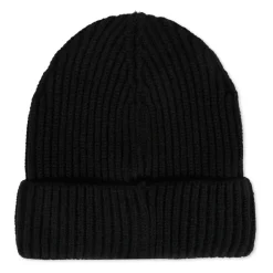 Zwarte Geribbelde Gebreide Muts