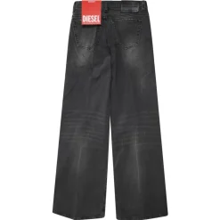 Zwarte Gewassen Palazzo Jeans