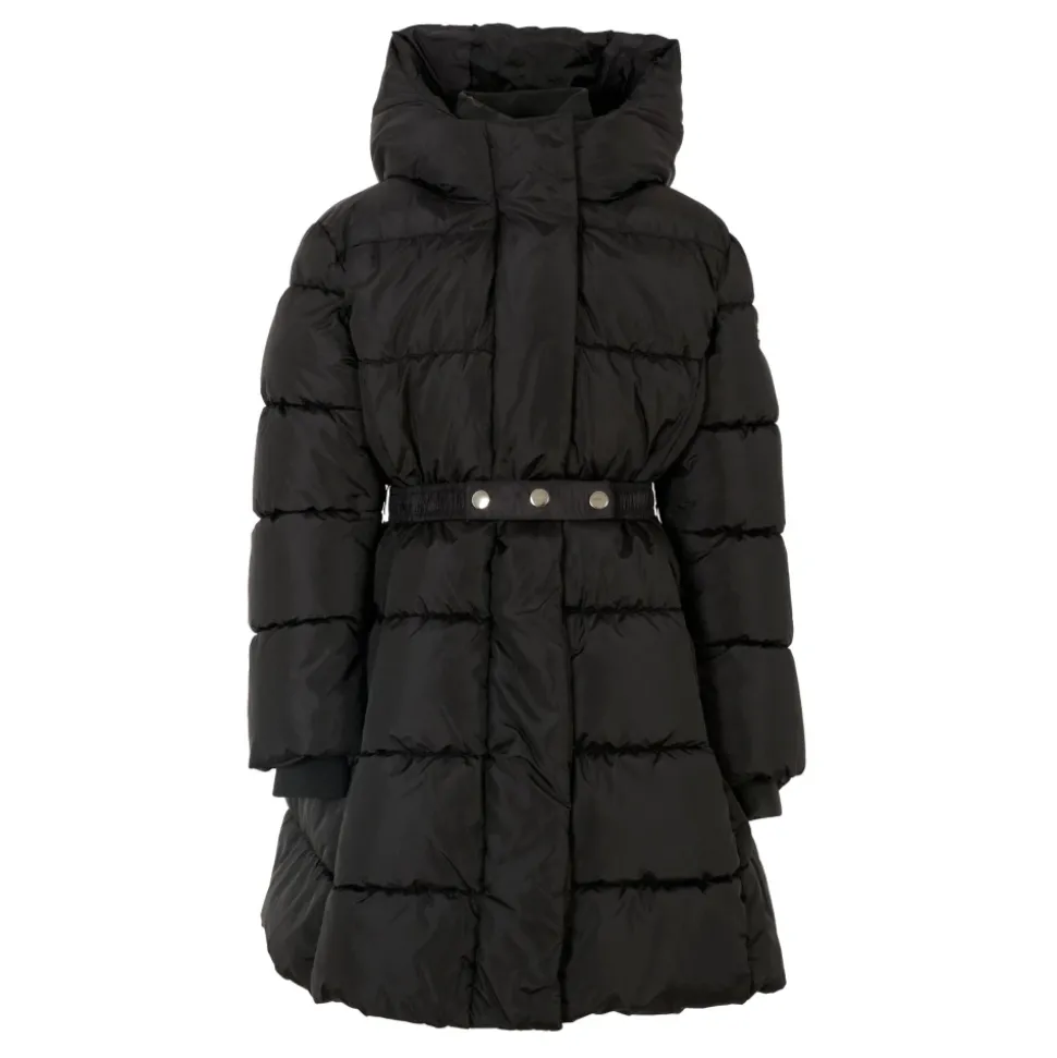 Zwarte Gewatteerde Donsjas met Capuchon