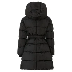 Zwarte Gewatteerde Donsjas met Capuchon