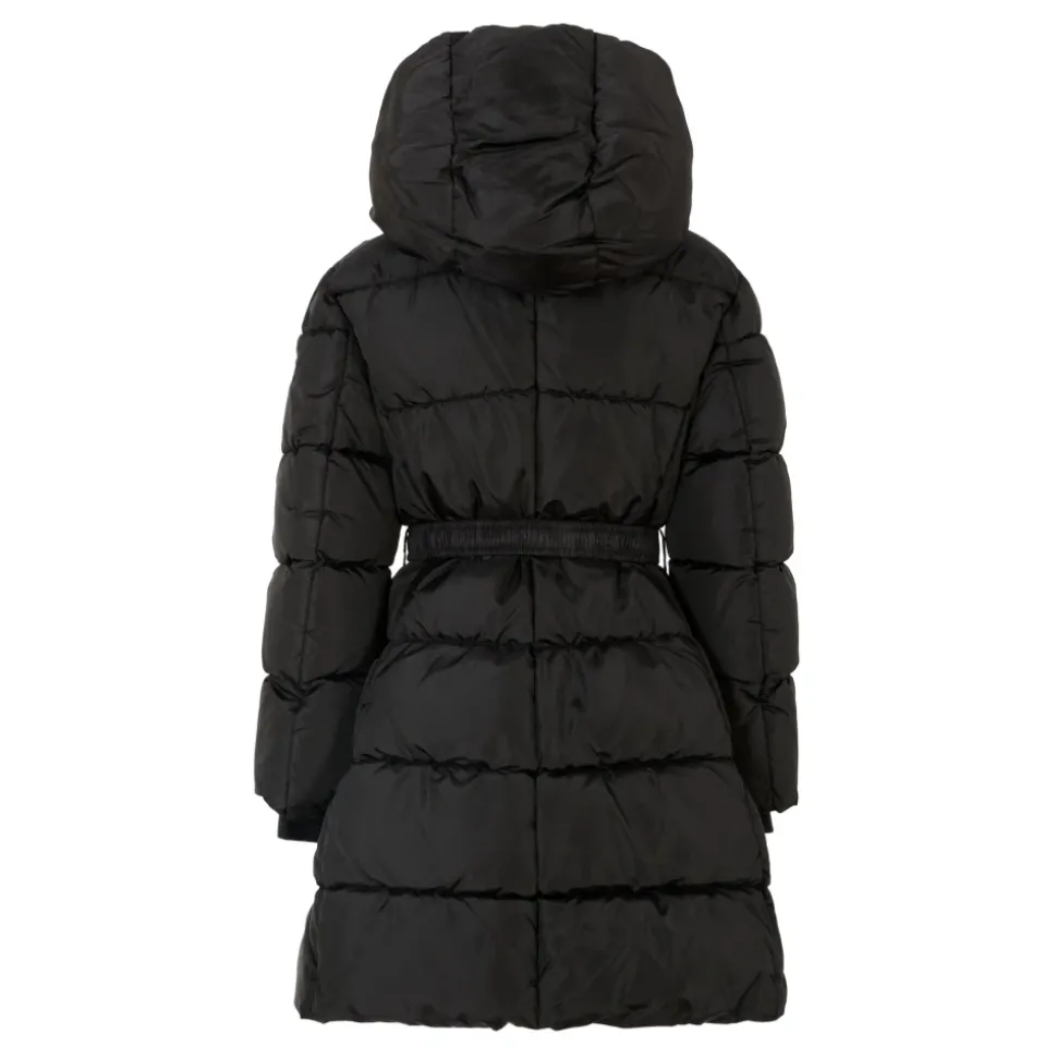 Zwarte Gewatteerde Donsjas met Capuchon