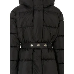 Zwarte Gewatteerde Donsjas met Capuchon