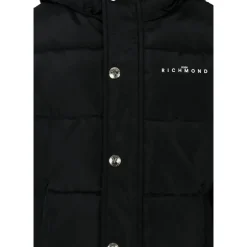 Zwarte Gewatteerde Donsjas met Capuchon