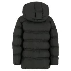 Zwarte Gewatteerde Donsjas met Capuchon
