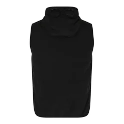 Zwarte gewatteerde gilet met capuchon